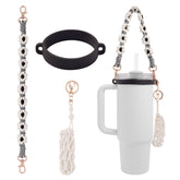 Hand-Woven Flower Water Bottle Strap with Silicone Ring