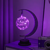 LED Multi-Shape Decorative Lights Purple Star, Moon, Apple USB Night Lights with Handmade Hemp Rope, Warm Iron Craft, Perfect Birthday & Christmas Gift