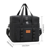 Black 23L Extra Large Insulated Cooler Bag with Double Layers - Perfect for Camping, Picnics, and Outdoor Adventures