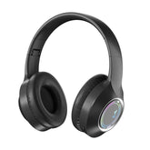 Black Bluetooth 5.2 Headphones - Foldable, Adjustable Headband, TF Card