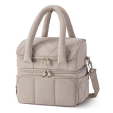 Brown Chic Double Deck Insulated Lunch Bag - Leakproof Cooler Tote for Women