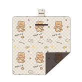 Waterproof Foldable Picnic Blanket with Bear Print -200x200cm