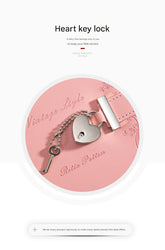 Heart Lock Diary with Key - Vintage Style Journal, Pink PU Leather, Secure and Elegant
