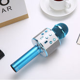 Blue Bluetooth 5.0 Karaoke Microphone for Family Entertainment