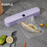 Wireless Portable Vacuum Sealing Machine - Automatic Food Sealer with LCD Display & Dual Modes(Purple)