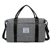 Black Expandable Large Capacity Travel Bag - Short Trip Duffle with Trolley Sleeve, Maternity & Gym Storage (47x17x30 cm)