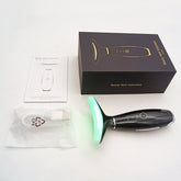 Black Color Light Therapy Beauty Tool and Neck Massager - Essence Infusion Device for Lifting, Firming, Hydration & Skin Rejuvenation