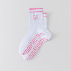 Pilates Grip Crew Pattern Socks