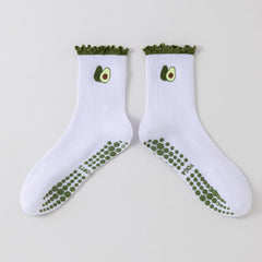 Pilates Grip Crew Pattern Socks