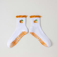 Pilates Grip Crew Pattern Socks