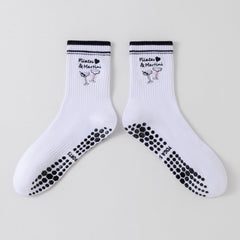 Pilates Grip Crew Pattern Socks