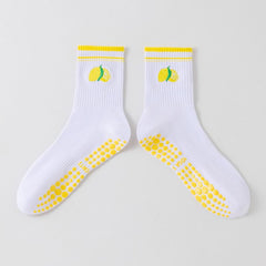 Pilates Grip Crew Pattern Socks
