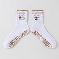 Pilates Grip Crew Pattern Socks