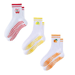 Pilates Grip Crew Pattern Socks