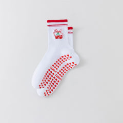 Pilates Grip Crew Pattern Socks