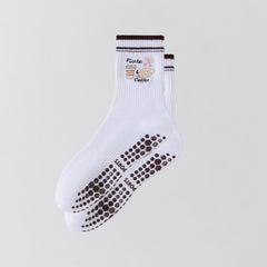 Pilates Grip Crew Pattern Socks