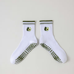 Pilates Grip Crew Pattern Socks
