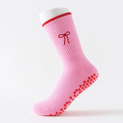 Pilates Grip Socks Bow One-Size