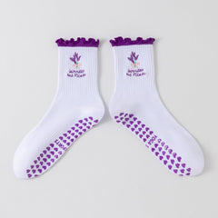 Pilates Grip Crew Pattern Socks