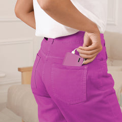 Laser Slim 5000mAh Portable Power Bank Fuschia