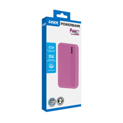Laser Slim 5000mAh Portable Power Bank Fuschia