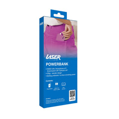 Laser Slim 5000mAh Portable Power Bank Fuschia