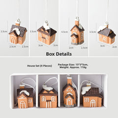 Christmas gift Christmas mini resin snow house Christmas tree pendant