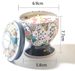 Christmas gift Aussie Scented Candle Set-4 Fragrances (Rose, Jasmine, Lemon, Lavender) in Artistic Tins for Home Ambiance & Gifting