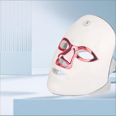 7-Color Facial Light Mask for Home Skincare – Rechargeable LED Beauty Device with 270 LEDs, One-Touch Control & Auto-Timer (White with Rose Gold Trim)   | Other Colors Available in Store
