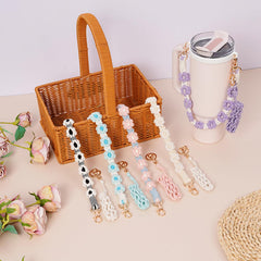 Hand-Woven Flower Water Bottle Strap with Silicone Ring