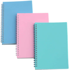 Notebooks - Spiral Colors - Minimalist Style and Lines Notebooks - Double Spiral Notebooks - 3-Pack