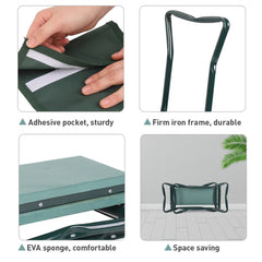XXL Garden Kneeler Seat Stool with Pocket, 150kg Load
