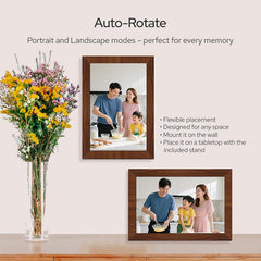 10.1 Inch Digital Picture Frame - 1280 * 800 HD WiFi Enabled with Load from Phone Capability, 32GB Memory Touch Screen  Photo  Display Brown