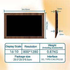 10.1 Inch Digital Picture Frame - 1280 * 800 HD WiFi Enabled with Load from Phone Capability, 32GB Memory Touch Screen  Photo  Display Brown