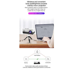 Mini Led Projector With Tripod Mount - Supports Av / Hdmi / Usb / Tf - 1080P Hd - Black White