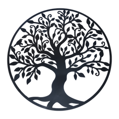 Black Tree of Life Wall Art Hanging Metal Iron Sculpture Garden 99cm