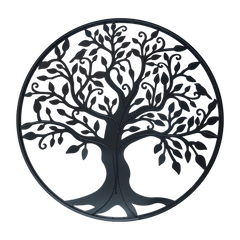 Black Tree of Life Wall Art Hanging Metal Iron Sculpture Garden 99cm
