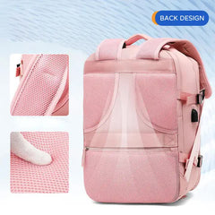 Multi-Compartment Travel Backpack with Shoe Storage and Wet-Dry Separation (Pink)31cm(L)*17cm(W)*42cm(H)