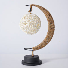LED Multi-Shape Decorative Lights - Star, Moon, Apple USB Night Lights with Handmade Hemp Rope, Warm Iron Craft, Perfect Birthday & Christmas Gift