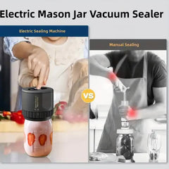 Portable Vacuum Sealer for Mason Jars,KZ-80S (Automatic stop) - White Electric Food Preservation Machine with  LED Display