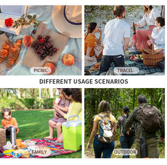 Khaki 23L Extra Large Insulated Cooler Bag with Double Layers - Perfect for Camping, Picnics, and Outdoor Adventures