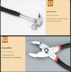 39-Piece Home Tool Kit - Red Carbon Steel Hardware Set