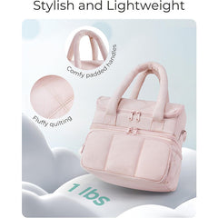 Brown Chic Double Deck Insulated Lunch Bag - Leakproof Cooler Tote for Women