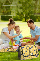 Waterproof Foldable Picnic Blanket with Green Mood Print - 200x200cm