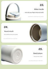 304 Stainless Steel Insulated Tumbler,Large Capacity with Handle and Cute Cloud Accessory(Pink)