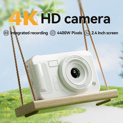 Student HD Digital Camera - 44MP, 8x Zoom, Autofocus, Dual Lens, Type-C Charging (Pink)