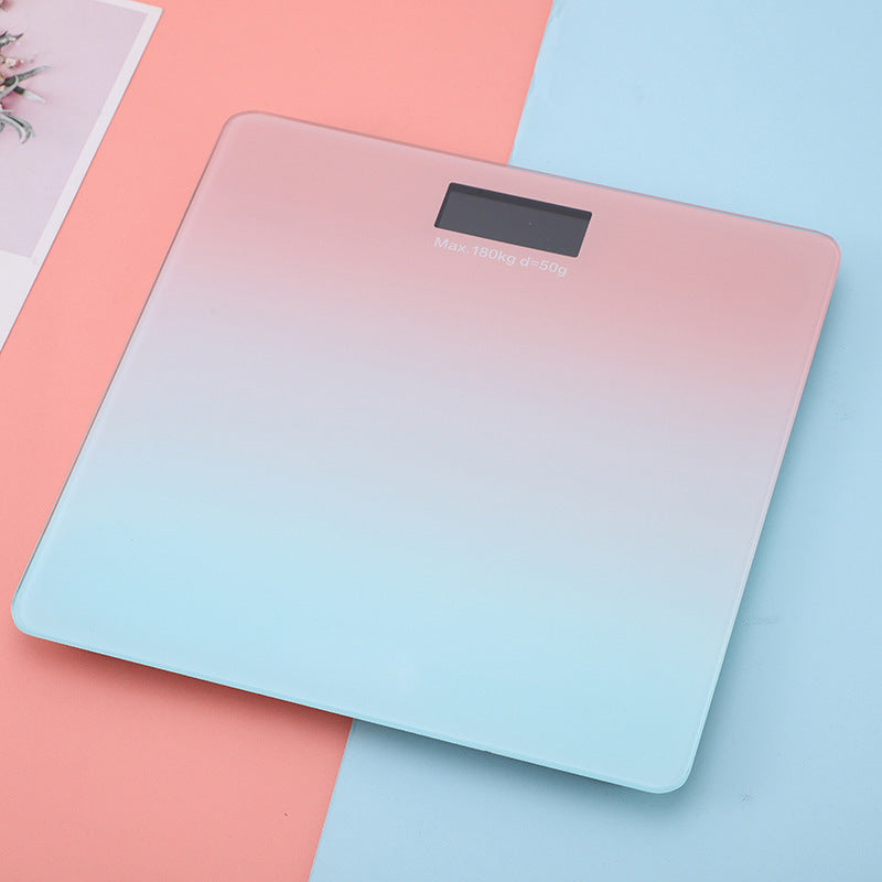 Smart USB Rechargeable Digital Bathroom Scale - Measures Body Weight & Temperature(Gradient pink)
