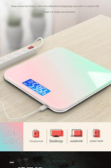 Smart USB Rechargeable Digital Bathroom Scale - Measures Body Weight & Temperature(Gradient purple)