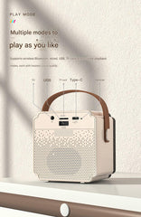 Beige Fun Portable Party Speaker - Karaoke Machine with Two Wireless Microphones and Voice Effects