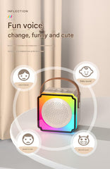 Blue Fun Portable Party Speaker - Karaoke Machine with Two Wireless Microphones and Voice Effects